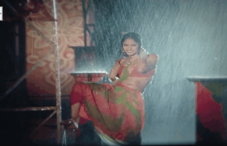 Actress transparent saree