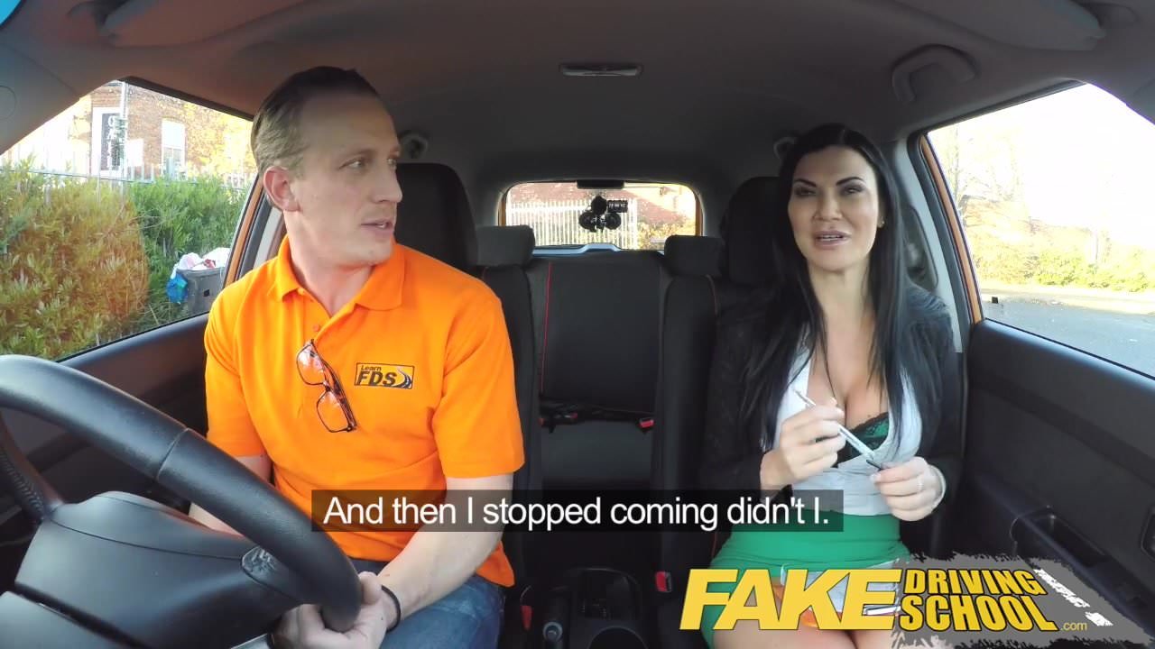 Fake driving school horny blonde american learners squirting