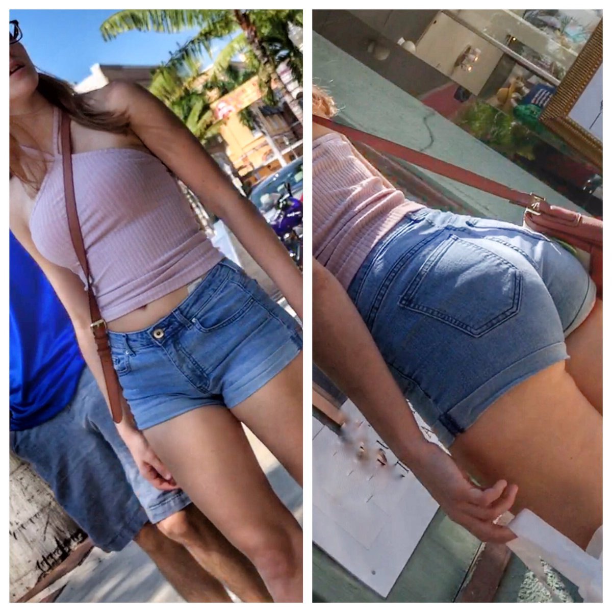 Susie Q. reccomend candid insanely short jean shorts