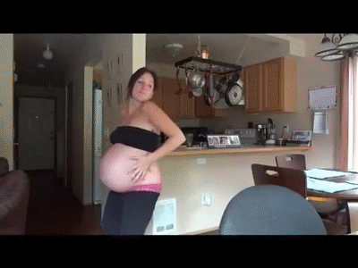 Pregnant sexy belly rolls