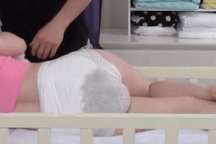 Comes over first diaper