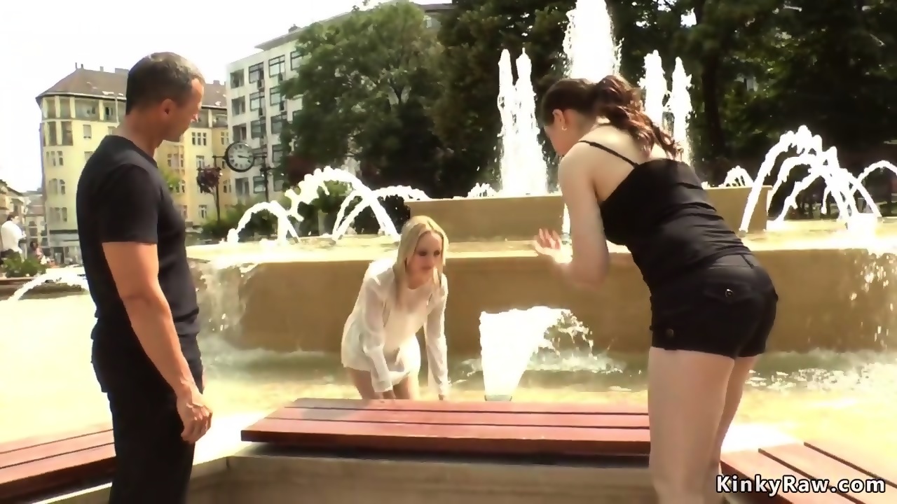 best of Fountain woman bathing public