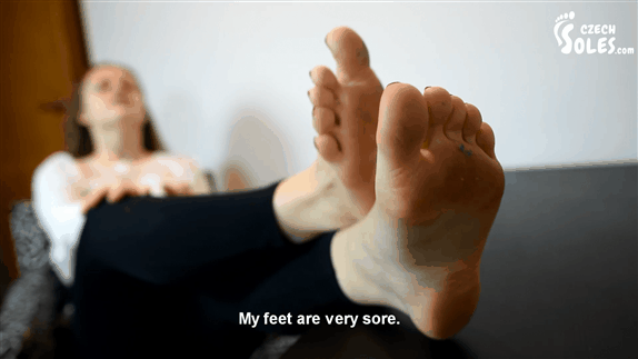 Sleepy foot fetish soles