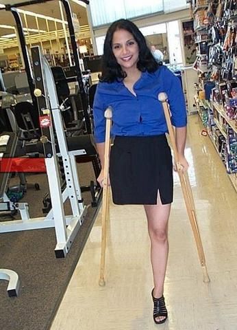 best of Underarm crutch girl single amputee