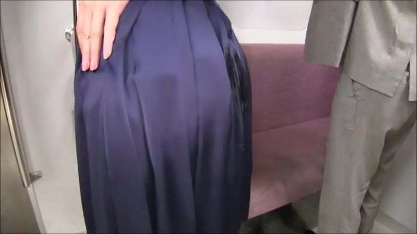 Japanese ladies tight shiny skirts