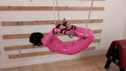 best of Pink ropes hogtie suspended