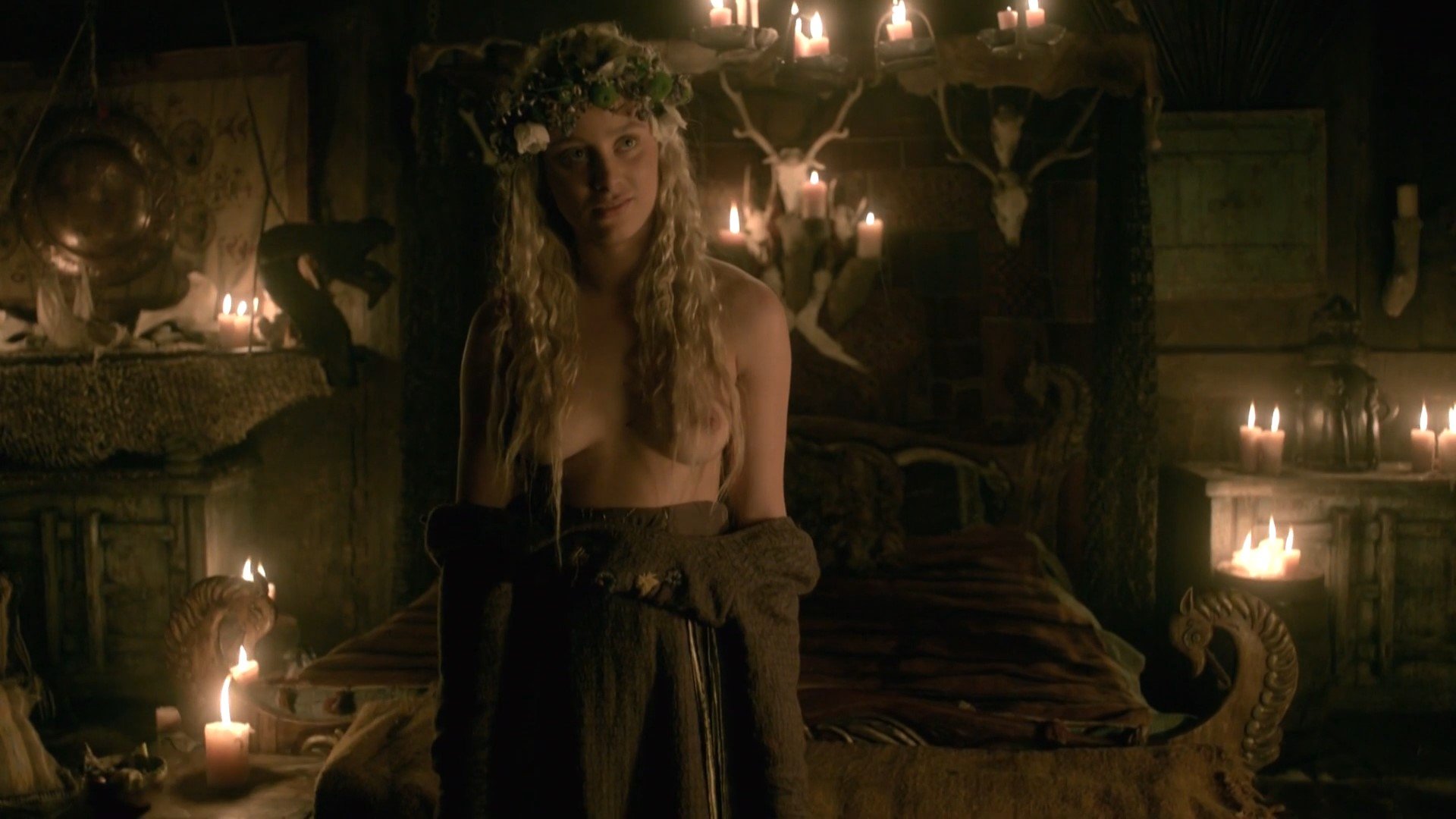 Nielsen nude scene from vikings