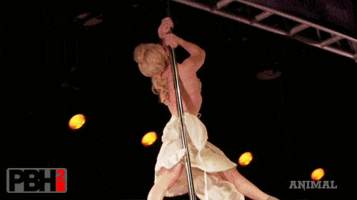 Stripper shaking dancing pole camera