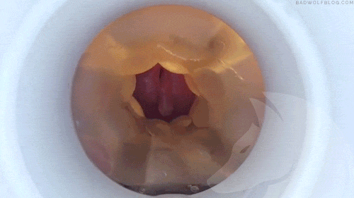 View from inside fleshlight as teen with big cock blows a huge load.